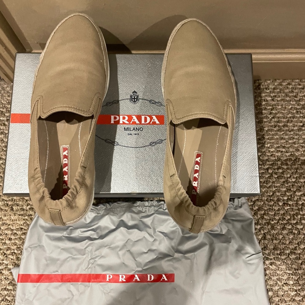 Prada Tan Loafers Luxurious Slip-Ons